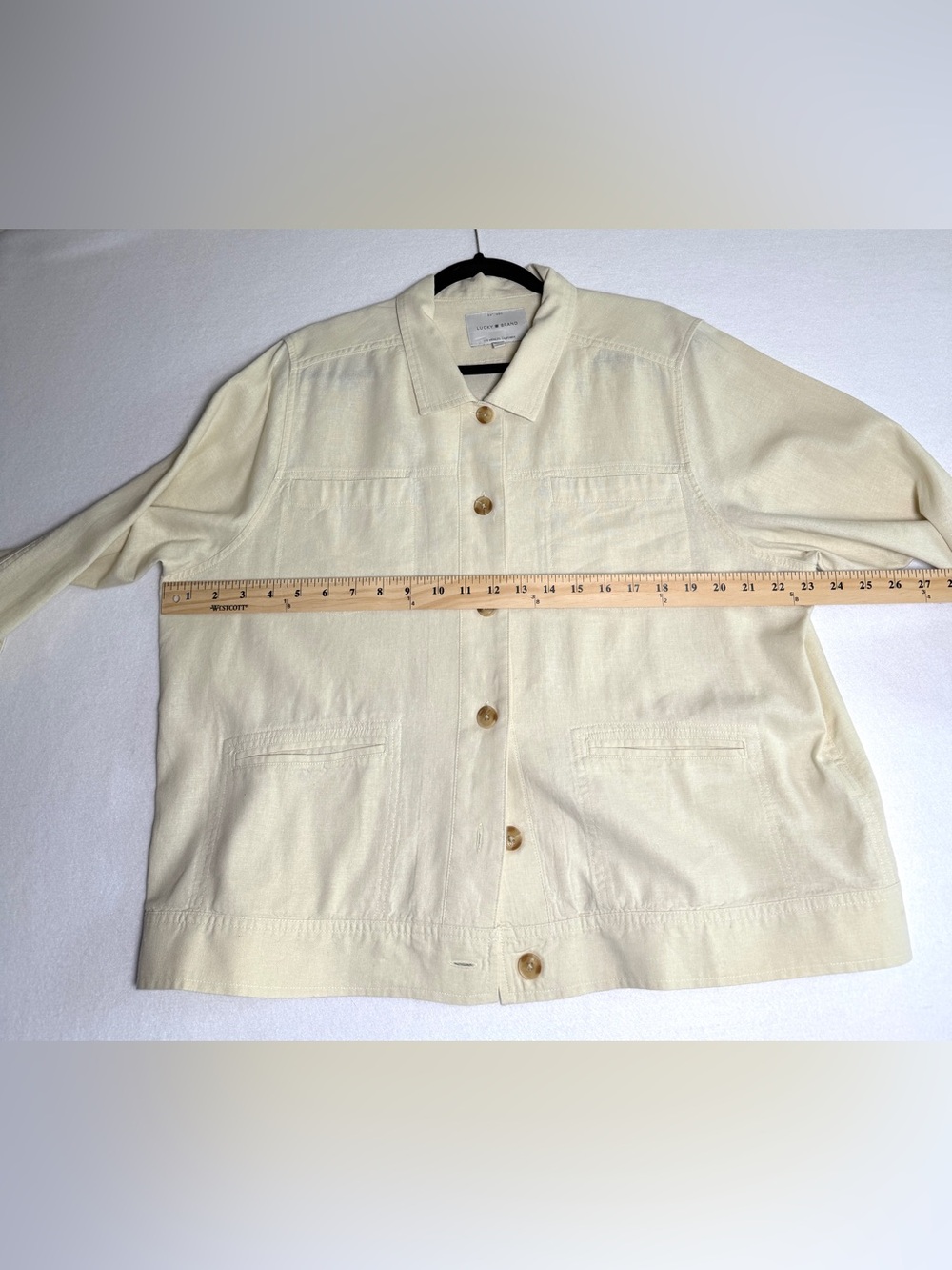Lucky Brand Linen Relaxed Tailored Jacket Cream Size XL - Picture 6 of 8